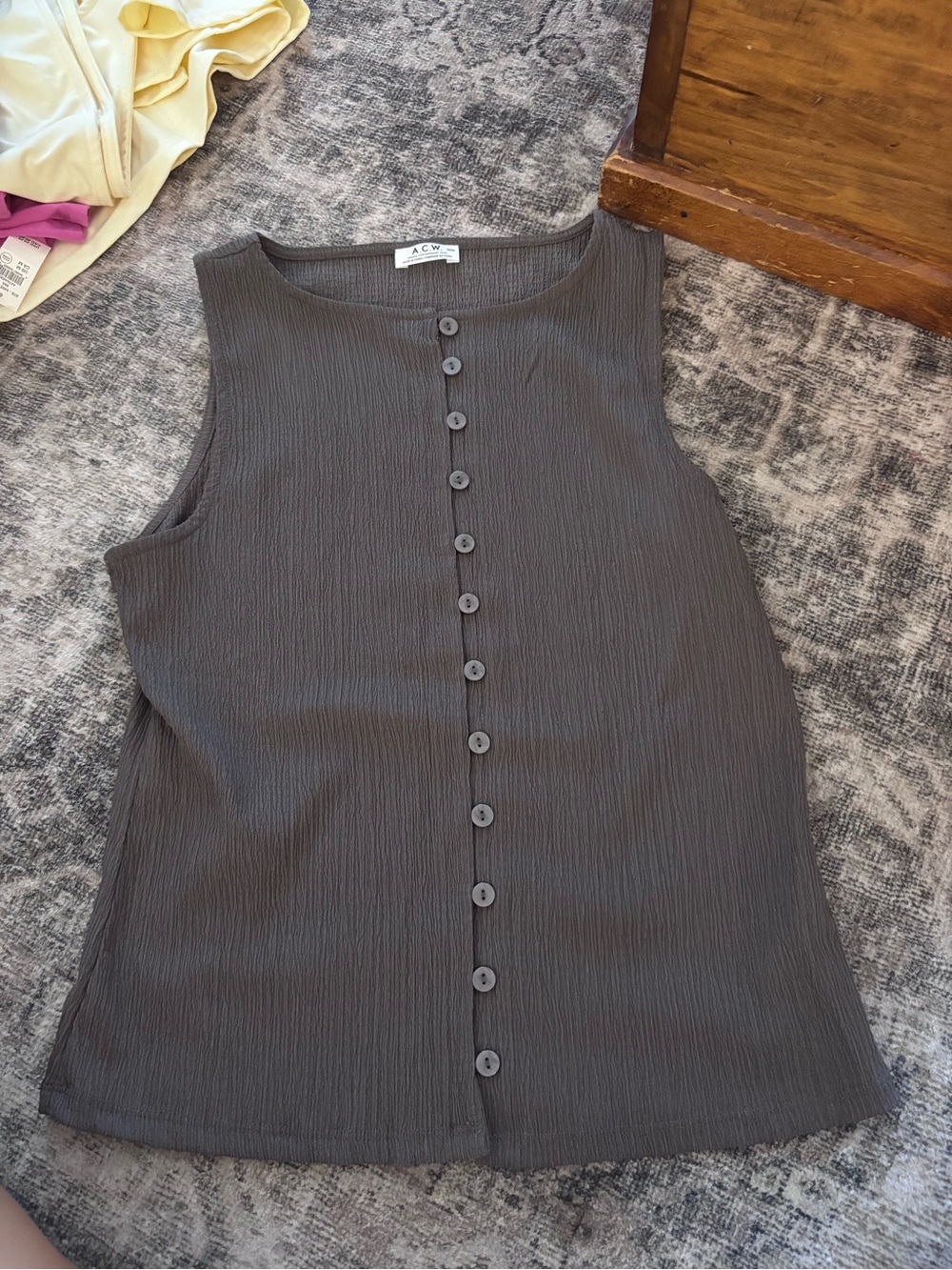 Sleeveless Button-Front Tank Top